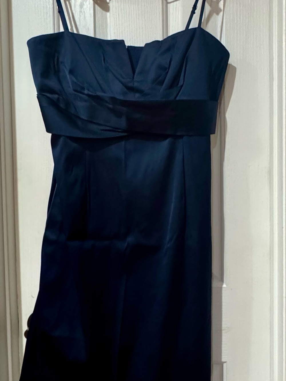 Donna Ricco Navy Strapless Satin Dress